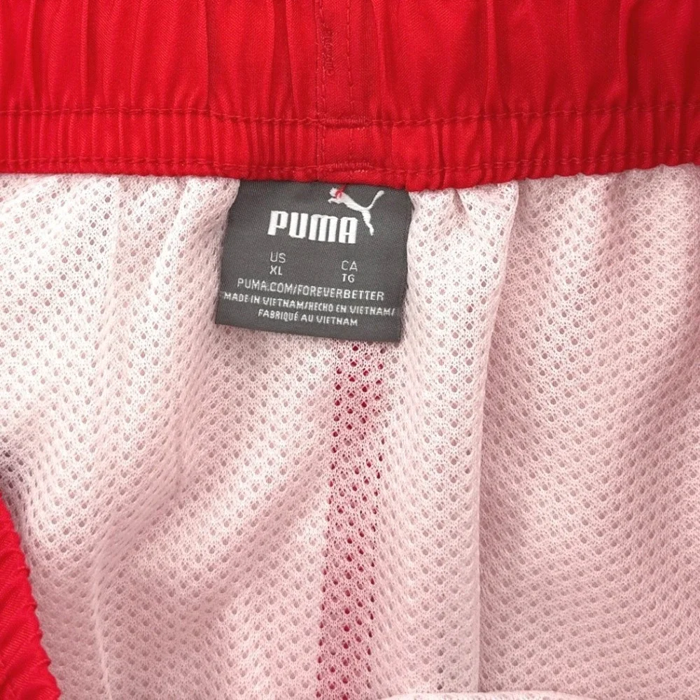 Puma Big Cat Swim Trunks Youth XL Red White Blue Mesh Lined Board Shorts NWT $38
